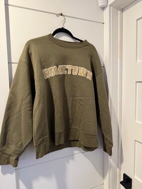 Brunette The Label Olive Green Crewneck Sweatshirt